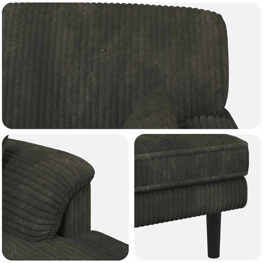 Chaise longue Antraciet Katoenen stof