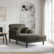 Chaise longue 174x101 cm antraciet corduroy
