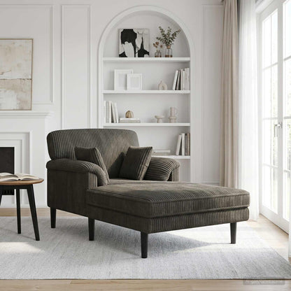 Chaise longue Antraciet Katoenen stof