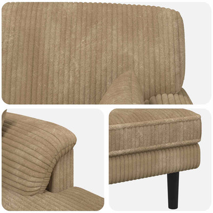 Chaise longue Taupe Katoenen stof