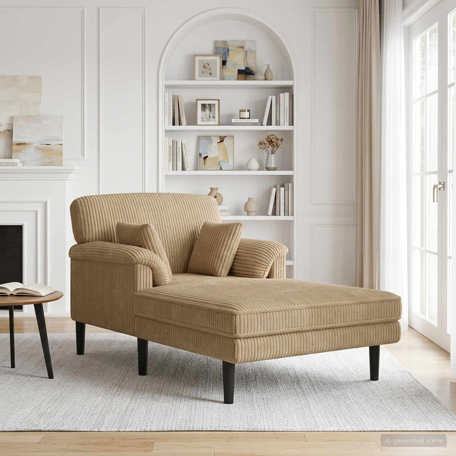 Chaise longue Taupe Katoenen stof