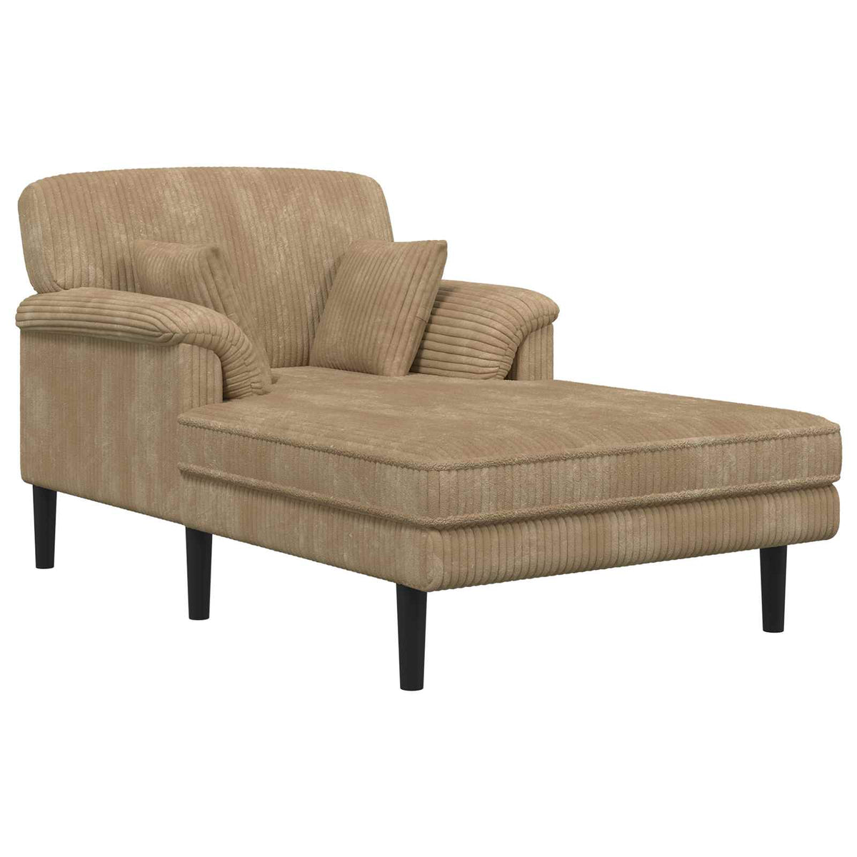 Chaise longue Taupe Katoenen stof