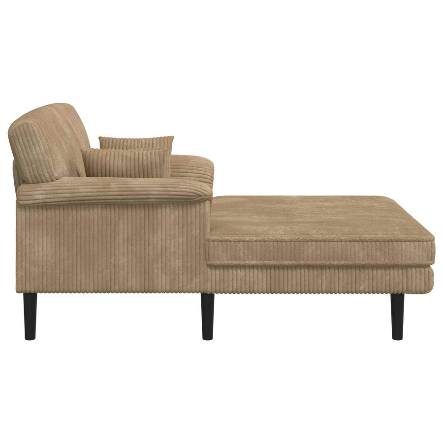 Chaise longue Taupe Katoenen stof