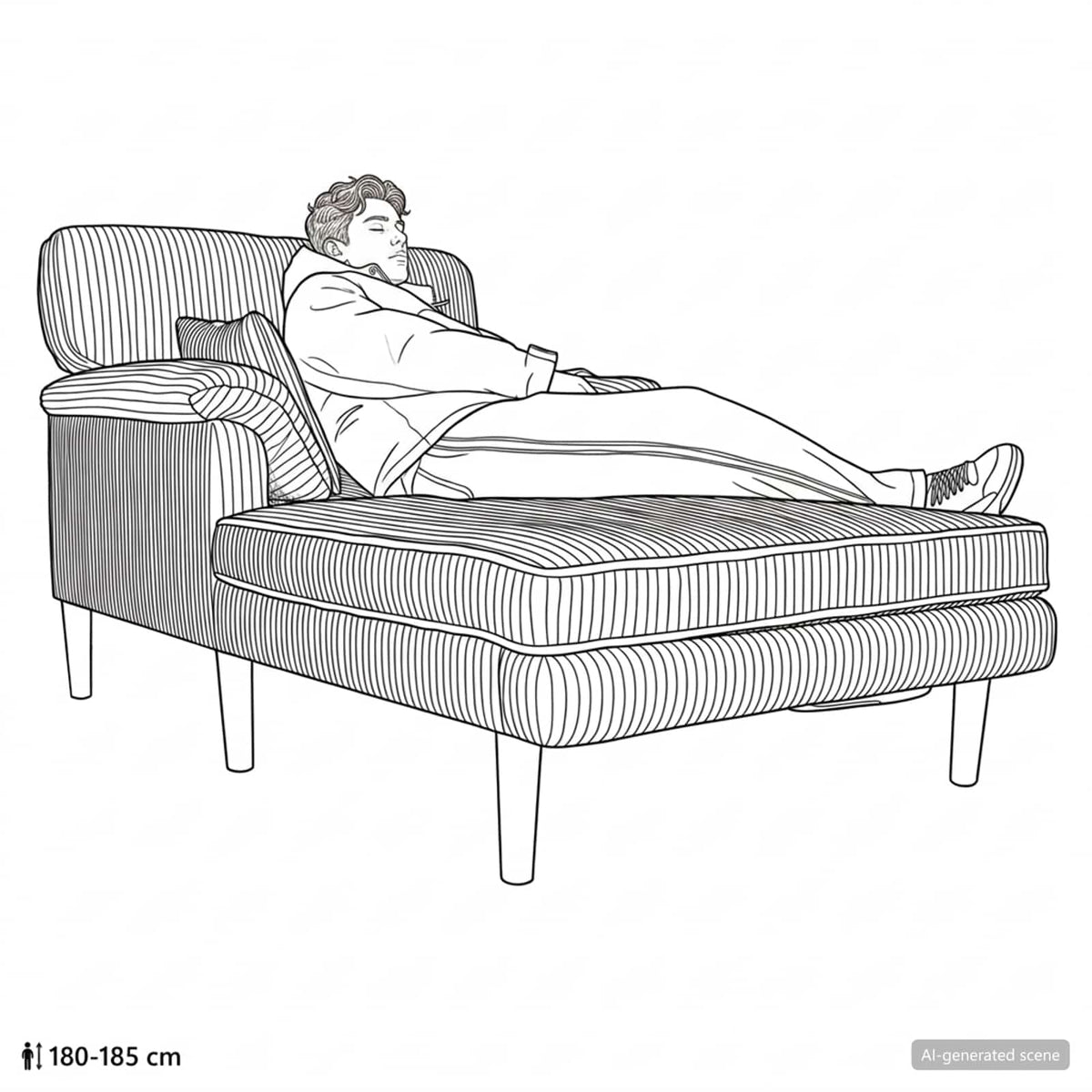 Chaise longue Taupe Katoenen stof