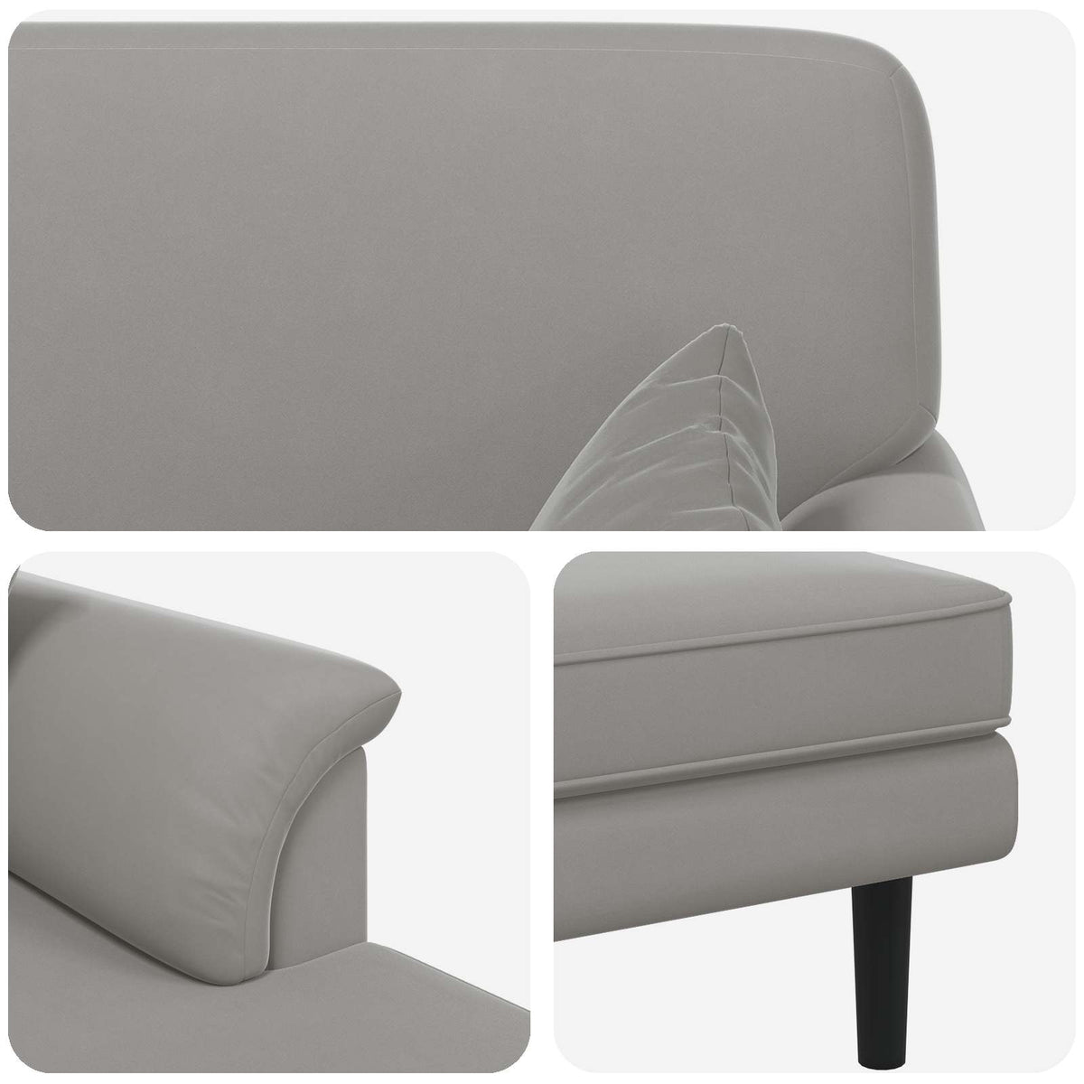 Chaise longue Lichtgrijs fluweel