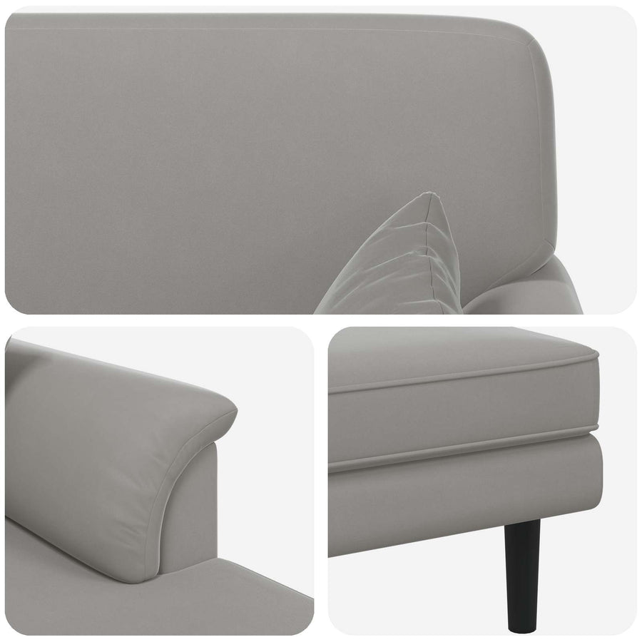 Chaise longue Lichtgrijs fluweel