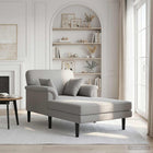 Chaise longue lichtgrijs fluweel 101x174x90 cm