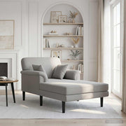 Chaise longue lichtgrijs fluweel 101x174x90 cm