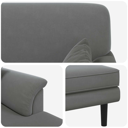 Chaise longue Donkergrijs fluweel