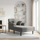 Chaise longue donkergrijs fluweel 174x101 cm