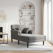 Chaise longue donkergrijs fluweel 174x101 cm