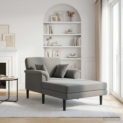 Chaise longue Donkergrijs fluweel