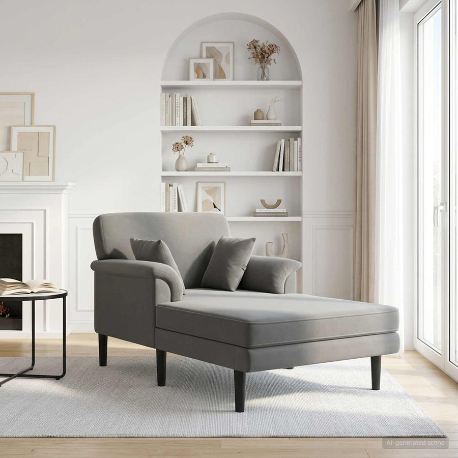 Chaise longue Donkergrijs fluweel