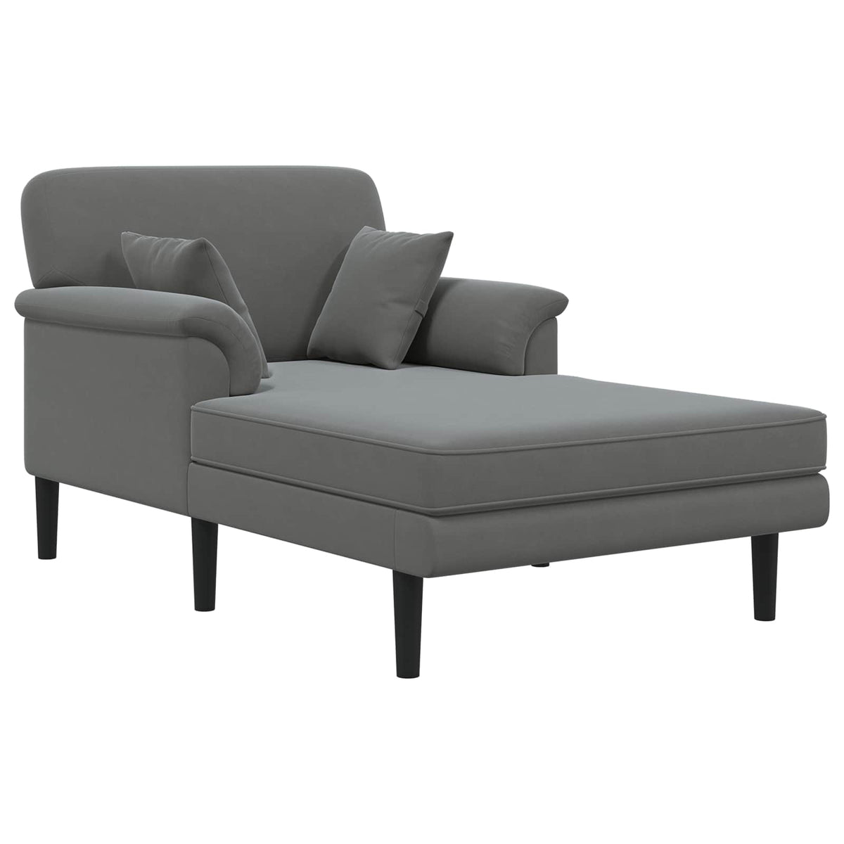 Chaise longue Donkergrijs fluweel