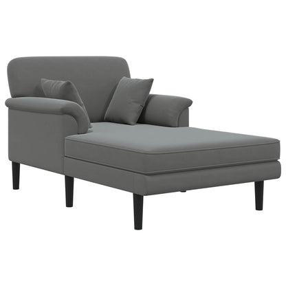 Chaise longue Donkergrijs fluweel