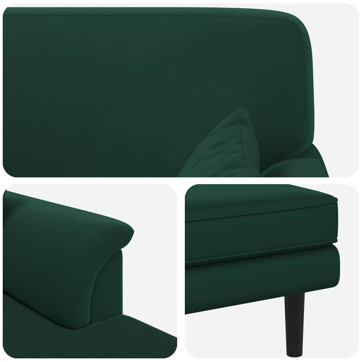 Chaise longue Donkergroen fluweel