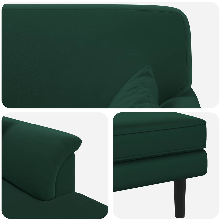 Chaise longue Donkergroen fluweel