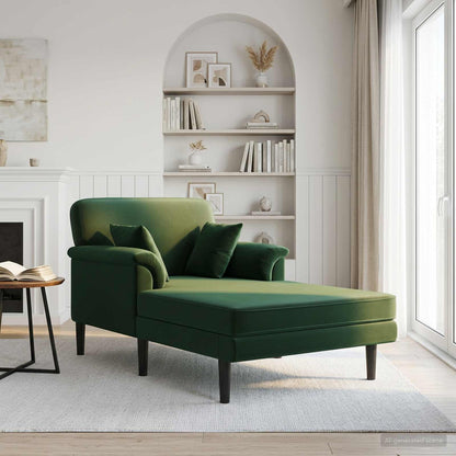 Chaise longue Donkergroen fluweel