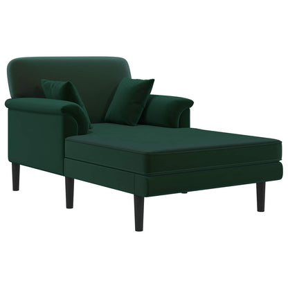 Chaise longue Donkergroen fluweel