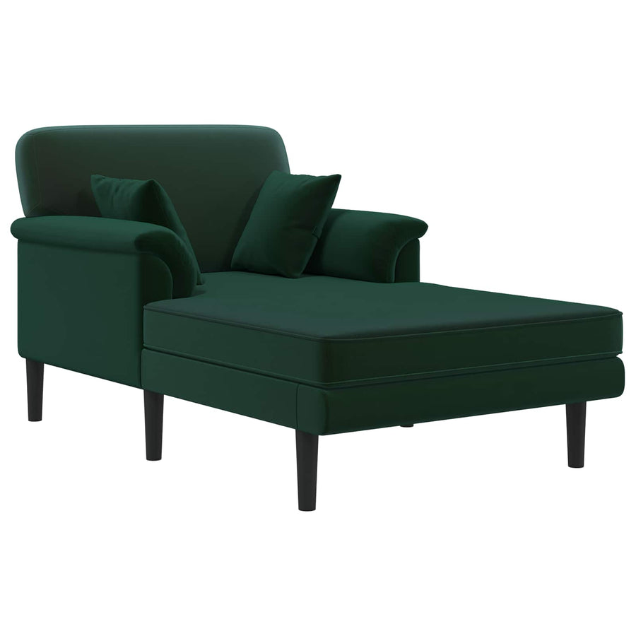 Chaise longue Donkergroen fluweel