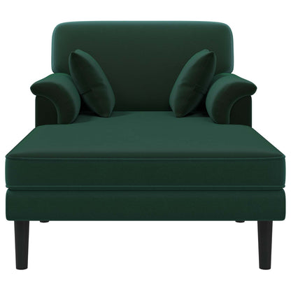 Chaise longue Donkergroen fluweel