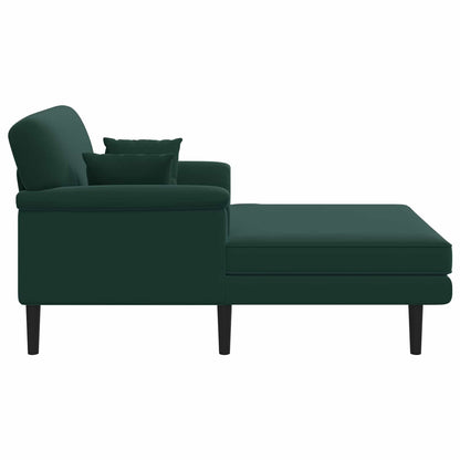 Chaise longue Donkergroen fluweel