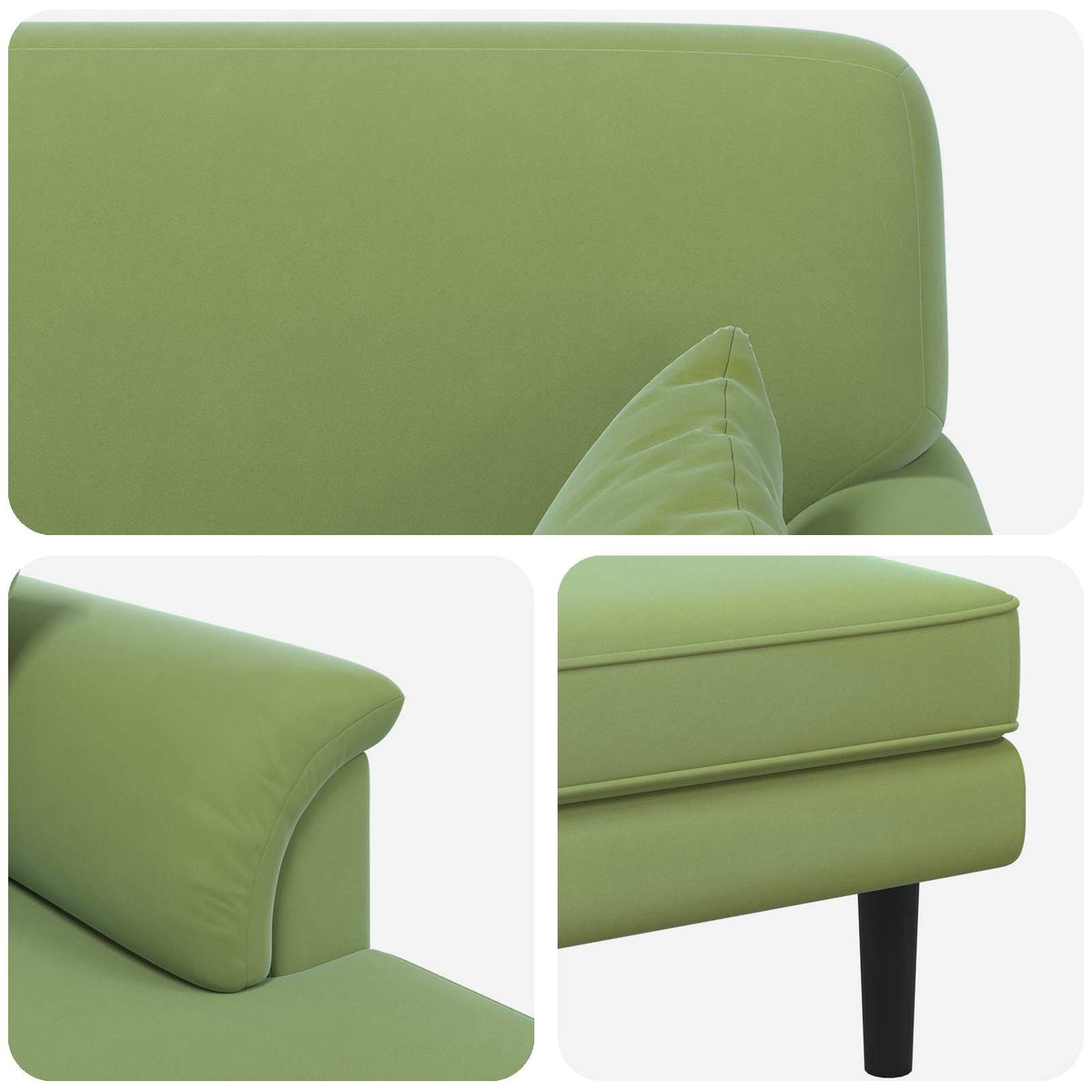 Chaise longue Lichtgroen fluweel
