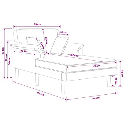 Chaise longue Lichtgroen fluweel