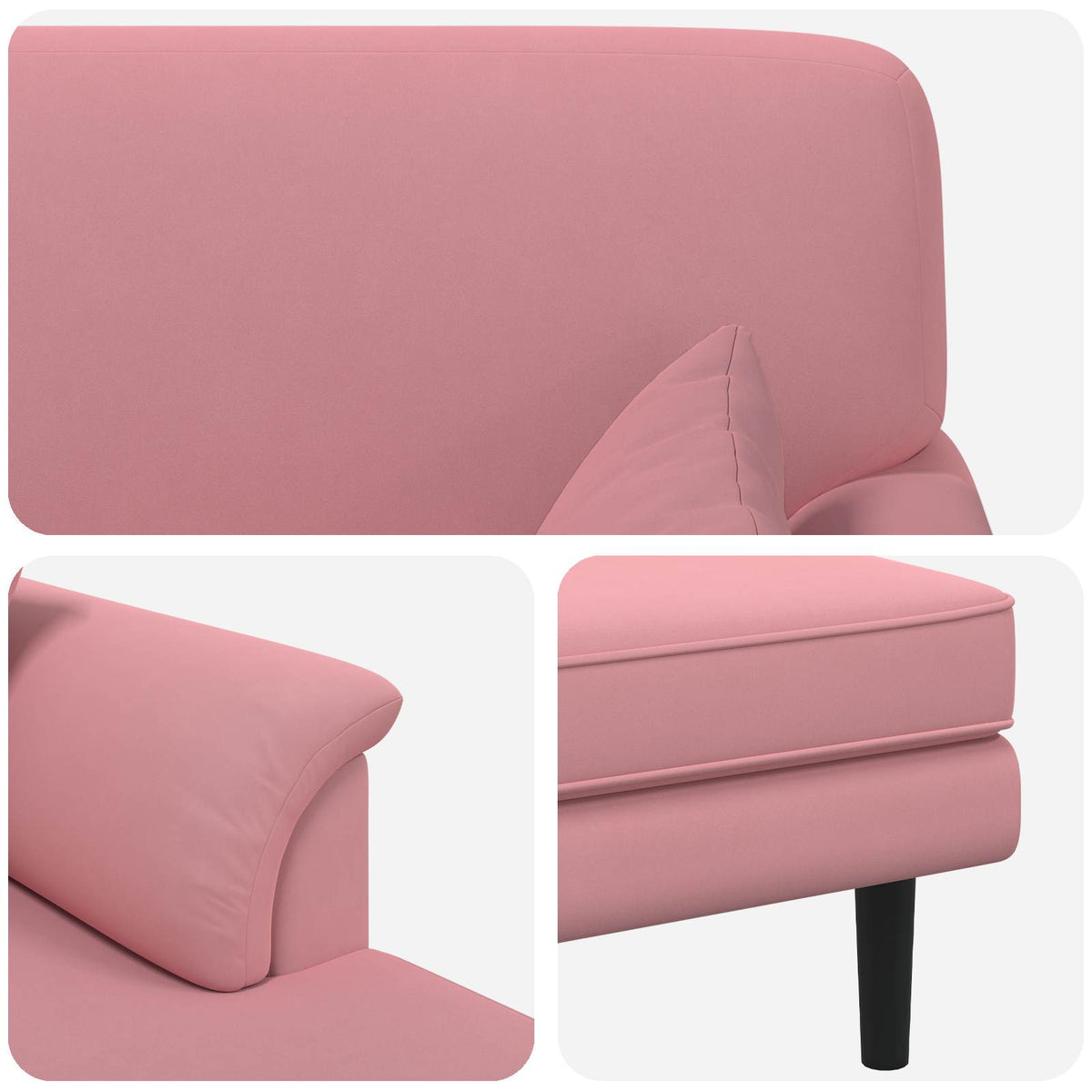 Chaise longue Roze fluweel