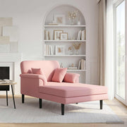 Chaise longue roze fluweel 101x174x90 cm