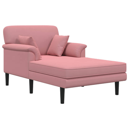 Chaise longue Roze fluweel