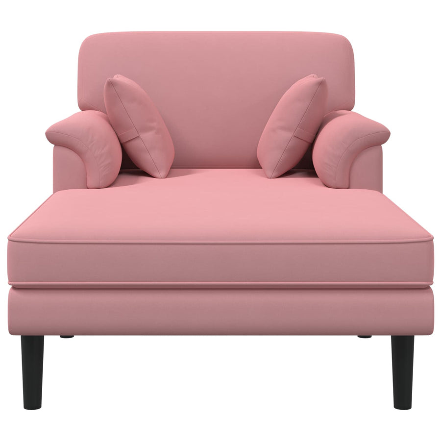 Chaise longue Roze fluweel
