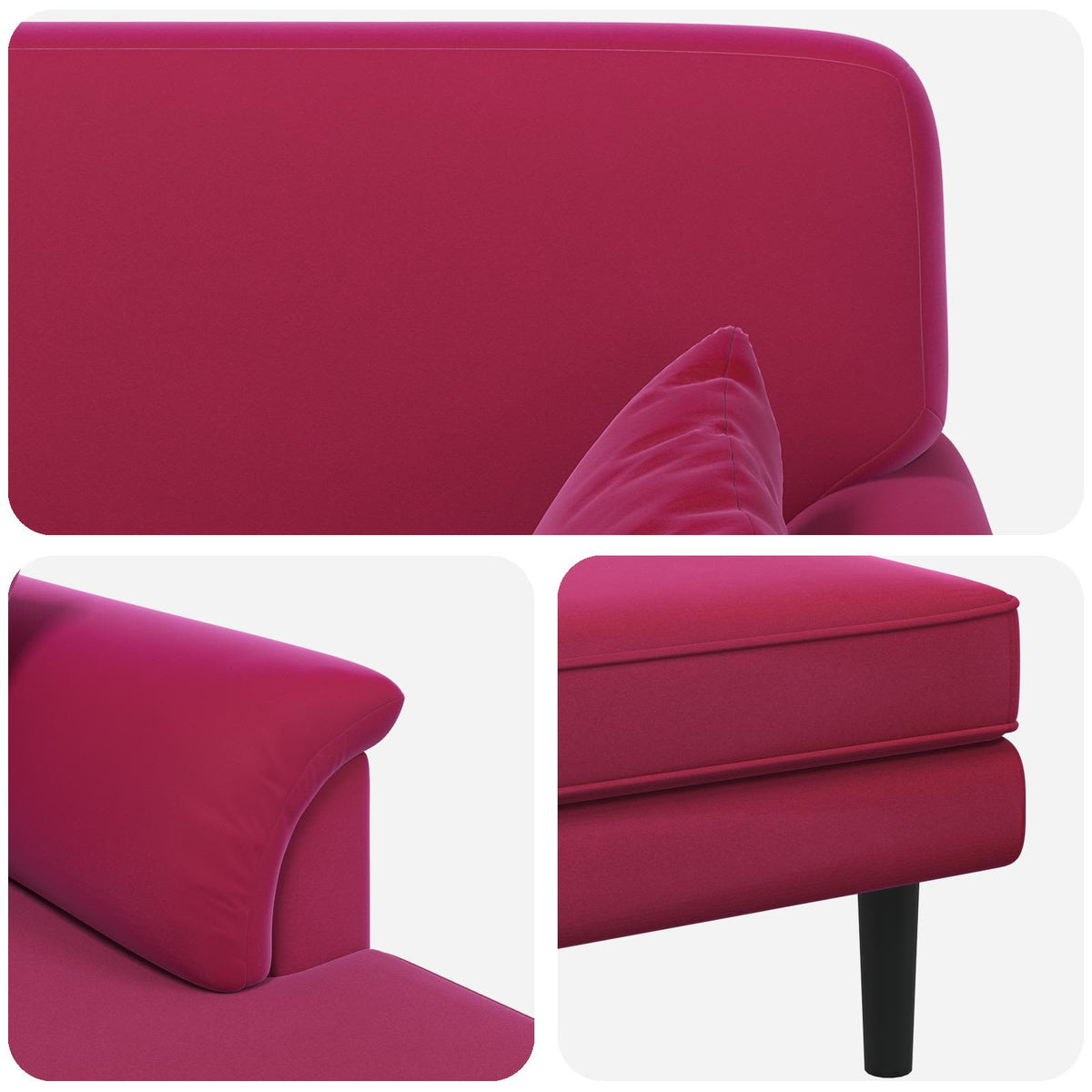 Chaise longue Wijnrood fluweel