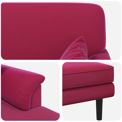 Chaise longue Wijnrood fluweel