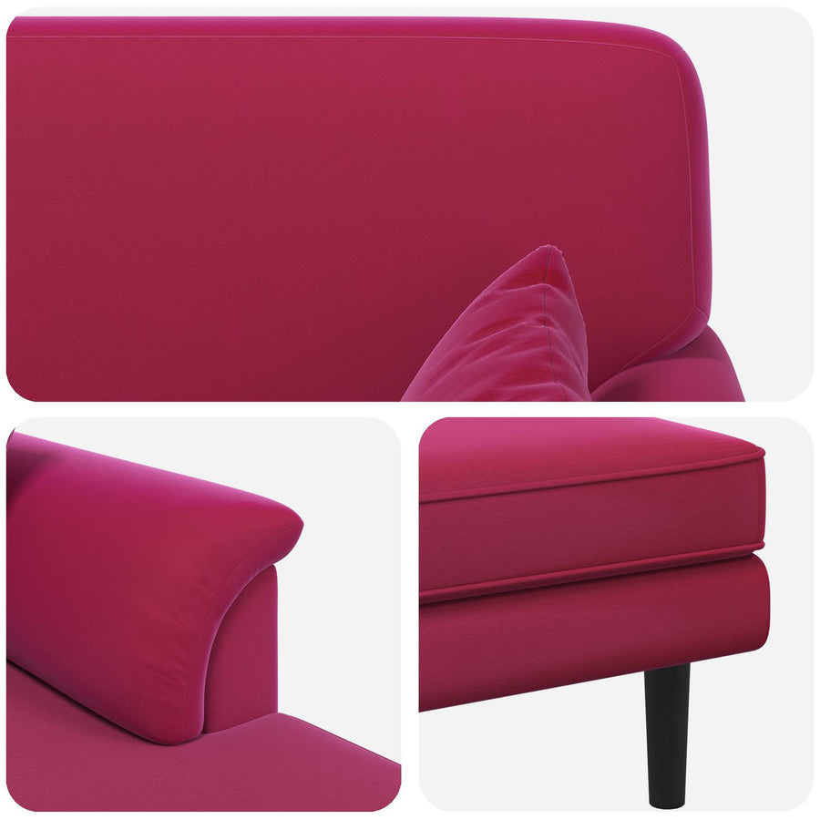 Chaise longue Wijnrood fluweel
