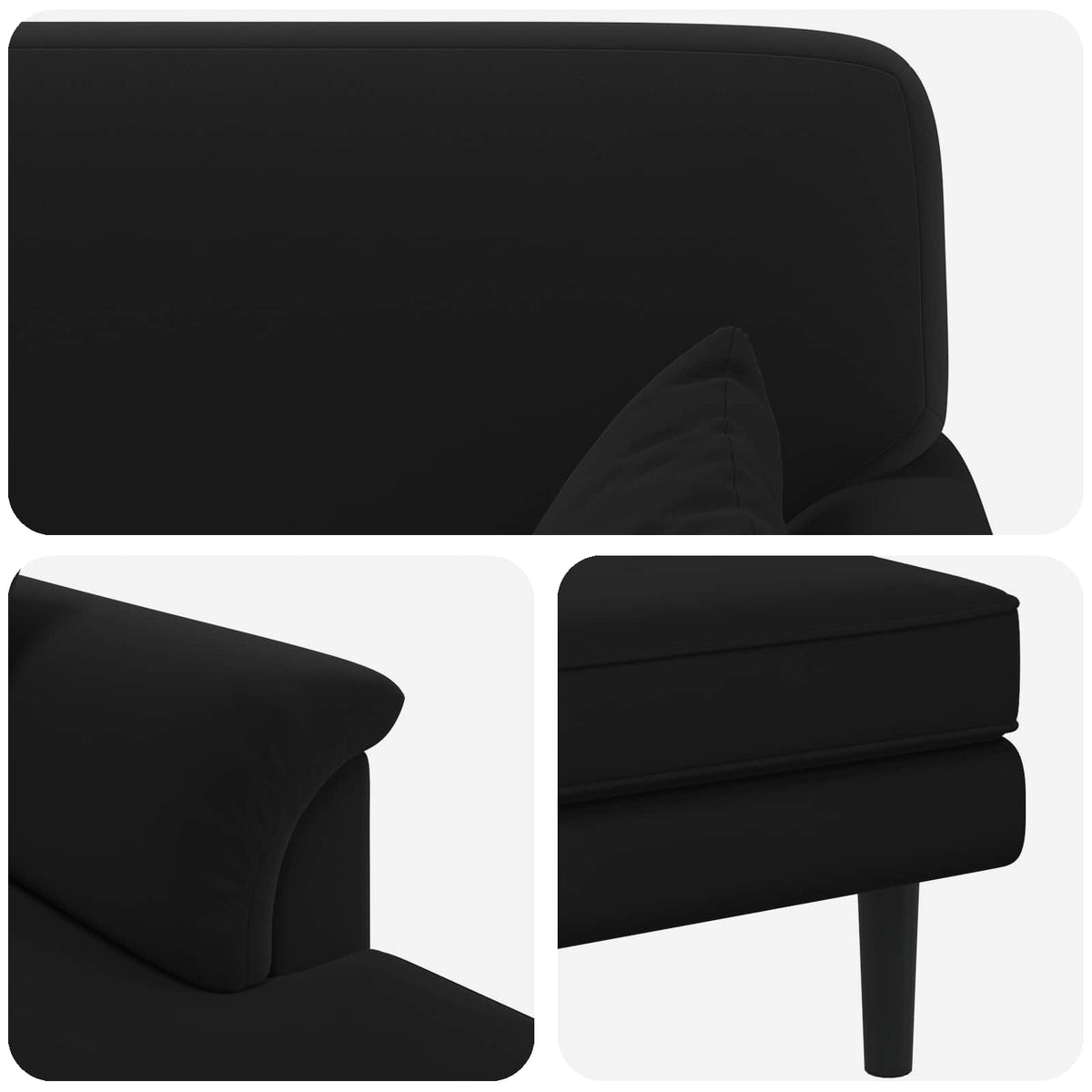 Chaise longue Zwart fluweel