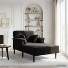 Chaise longue zwart fluweel 174x101x90 cm