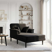 Chaise longue zwart fluweel 174x101x90 cm