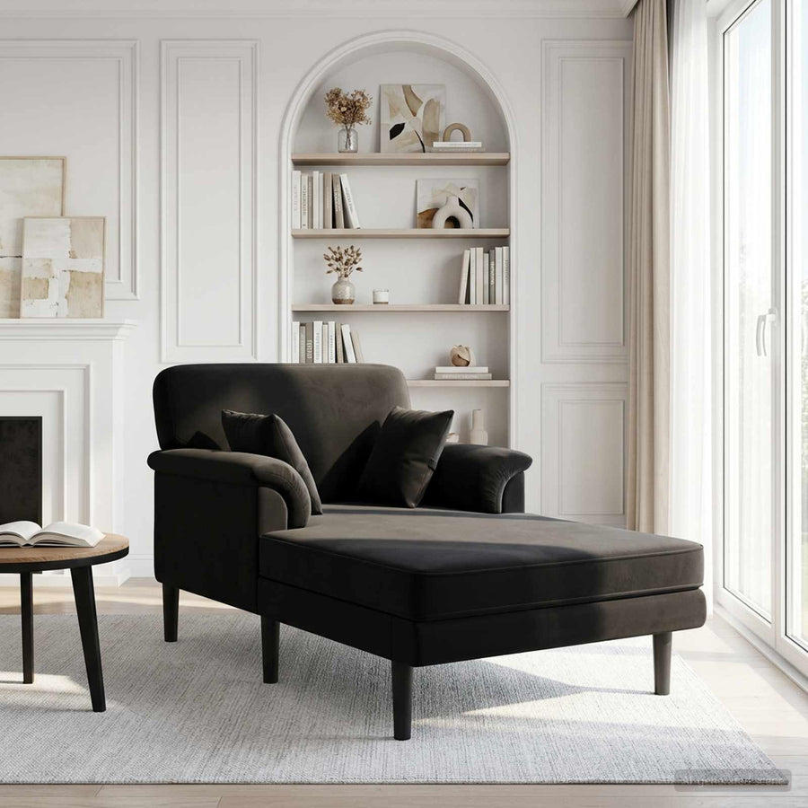 Chaise longue Zwart fluweel