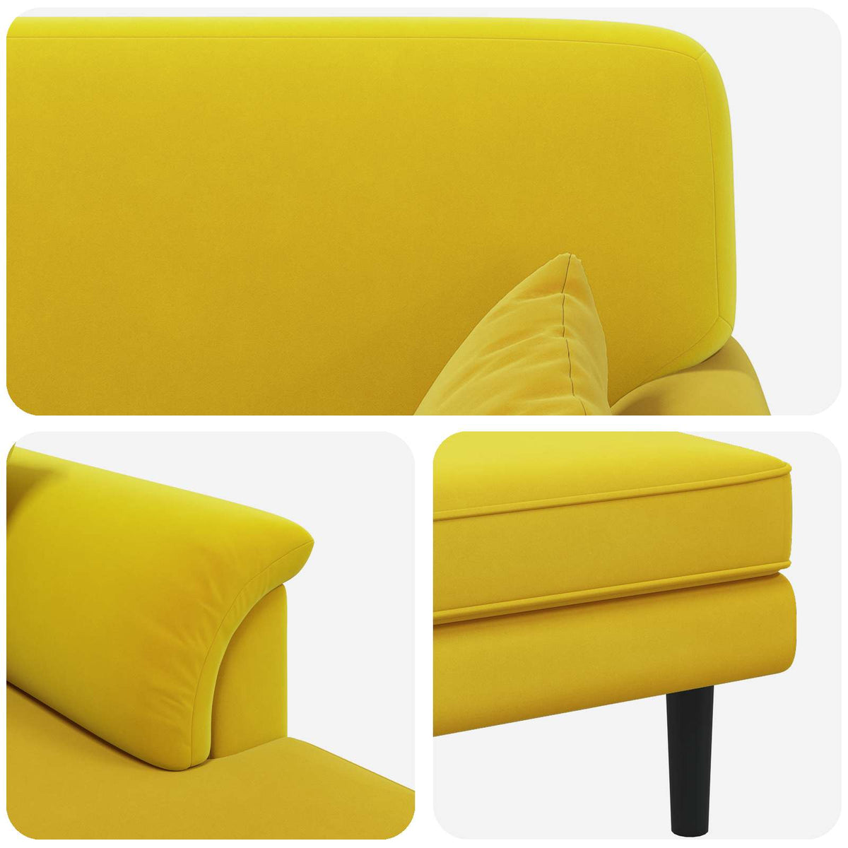 Chaise longue Geel fluweel