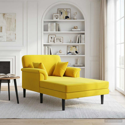 Chaise longue Geel fluweel