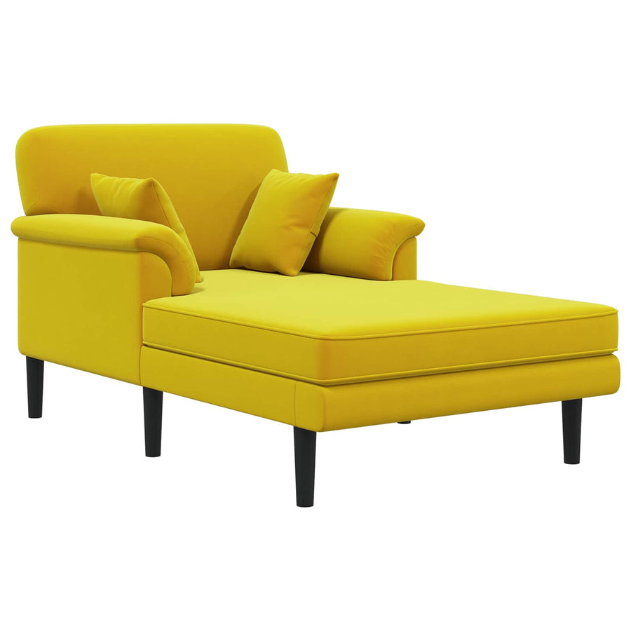 Chaise longue Geel fluweel