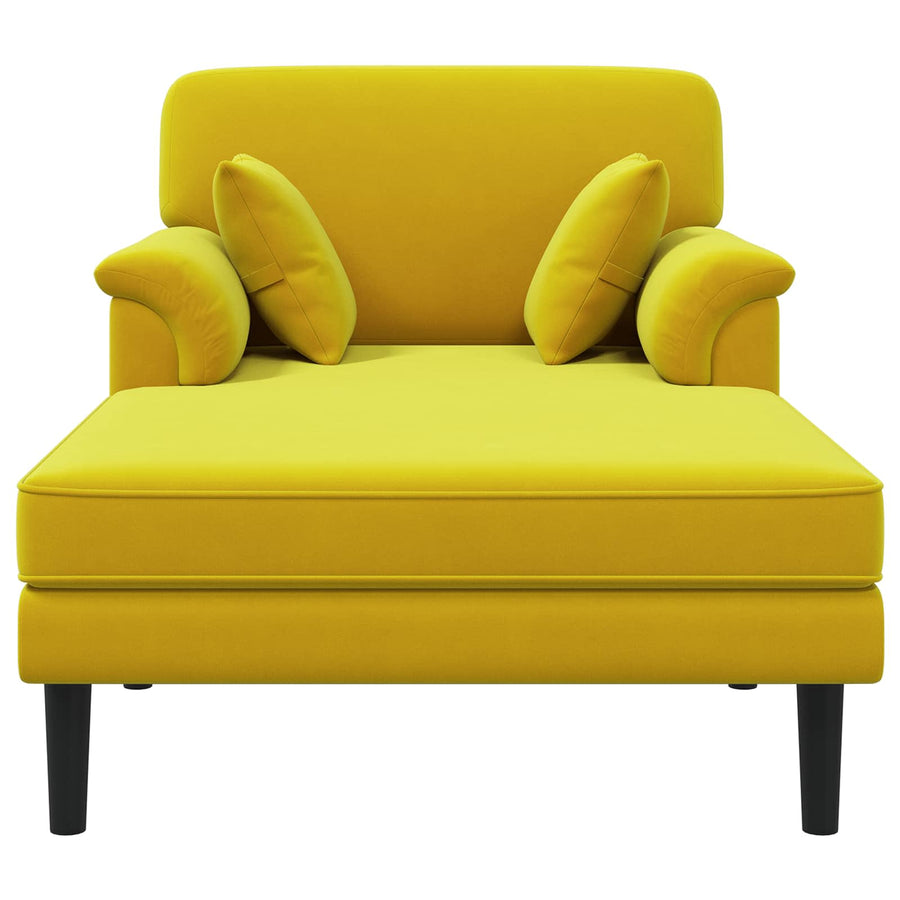 Chaise longue Geel fluweel
