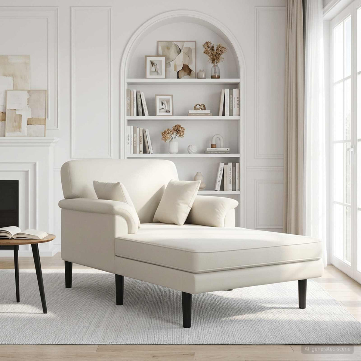 Chaise longue Crèmekleurig fluweel