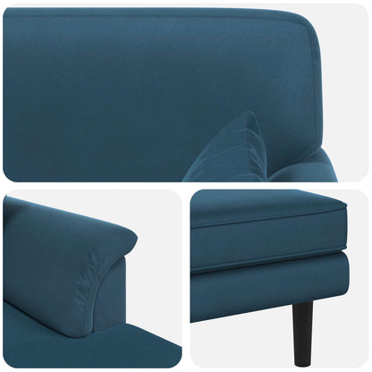 Chaise longue Blauw fluweel