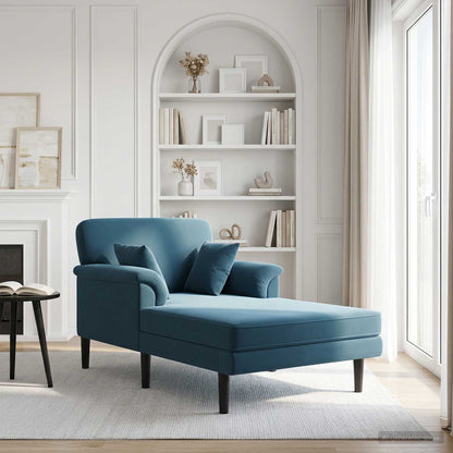 Chaise longue Blauw fluweel