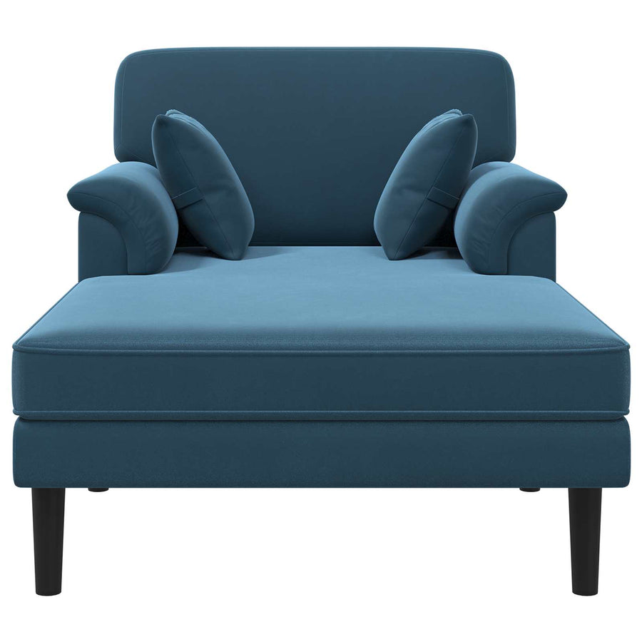 Chaise longue Blauw fluweel