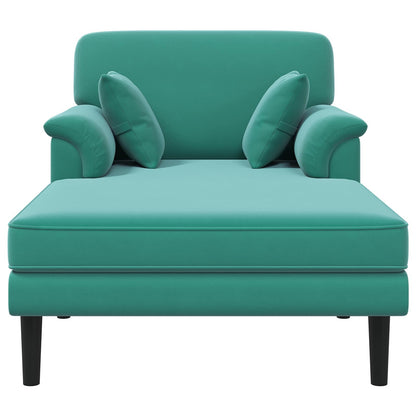 Chaise longue Turquoise fluweel