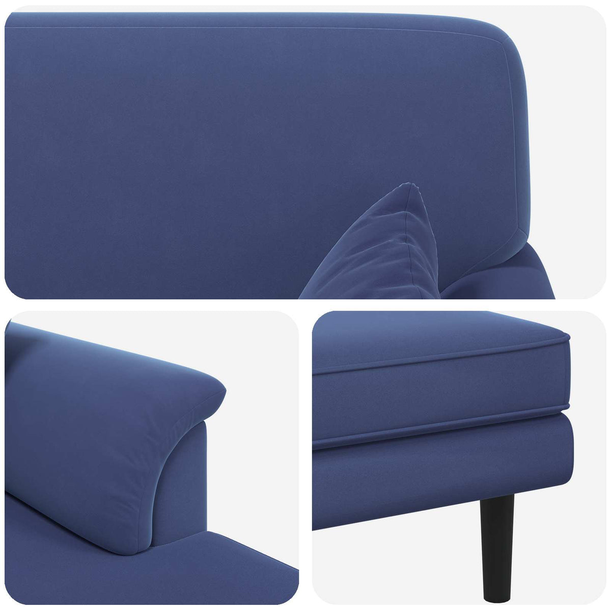 Chaise longue Politieblauw fluweel