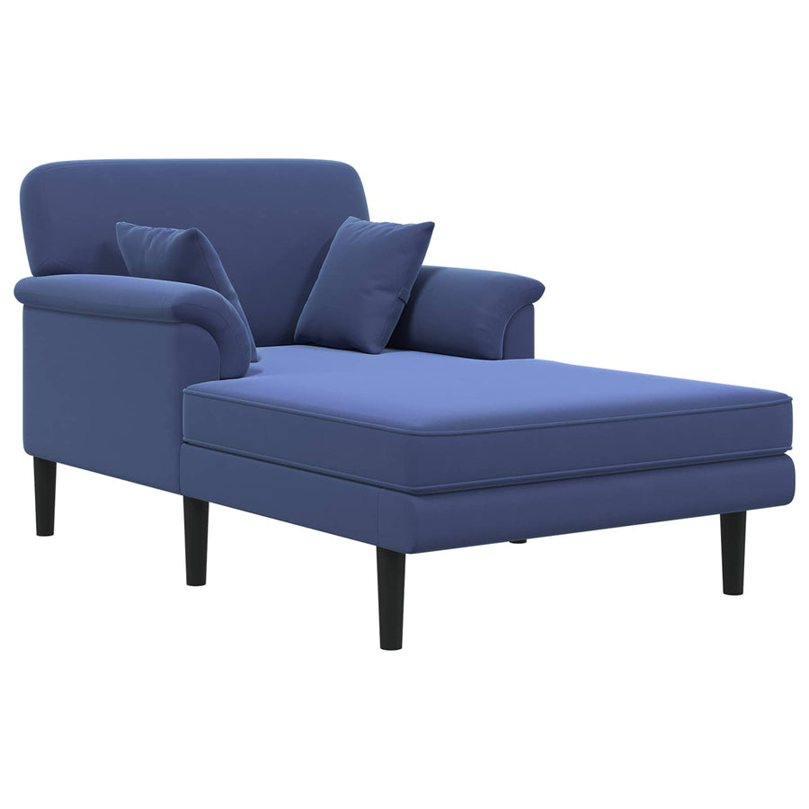 Chaise longue Politieblauw fluweel